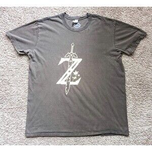 Nintendo Zelda Sword T-Shirt Men's XL Brown Short Sleeve